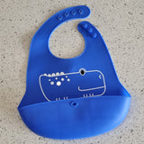 Toddler Silicone adjustable Bib with button.