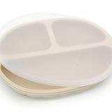 Silicone  2 piece divided plate with lid