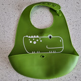 Toddler Silicone adjustable Bib with button.