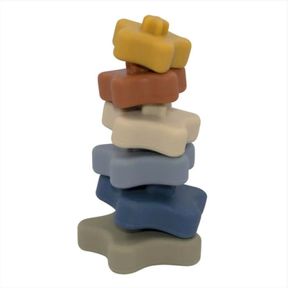 Stackable tower in BPA Free food grade silicone Heart shape