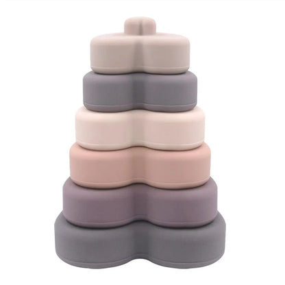 Stackable tower in BPA Free food grade silicone Heart shape