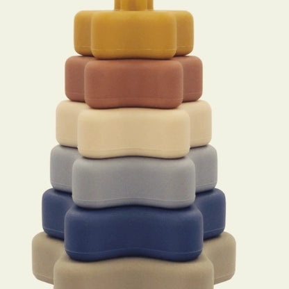 Stackable tower in BPA Free food grade silicone Heart shape