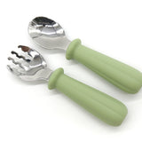 S/2 ergonomic silicone handle cutlery