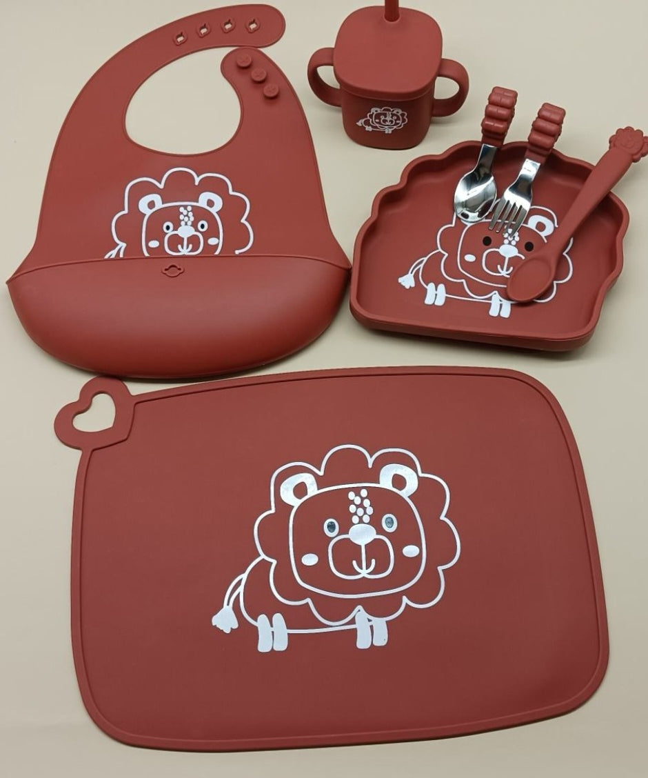 Silicone 7 piece dinner set for babies