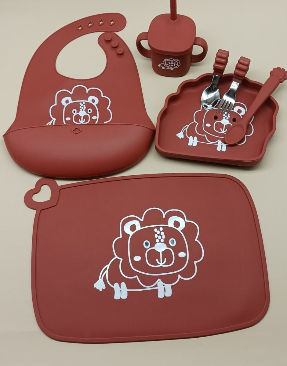 Silicone 7 piece dinner set for babies