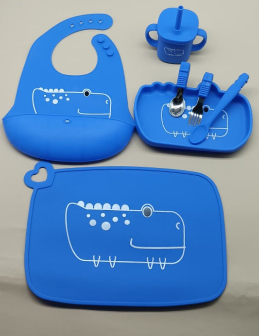 Silicone 7 piece dinner set for babies