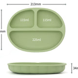 Silicone  2 piece divided plate with lid