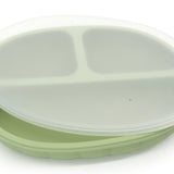 Silicone  2 piece divided plate with lid