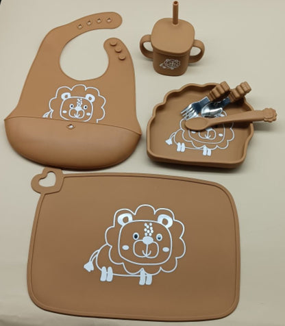 Silicone 7 piece dinner set for babies