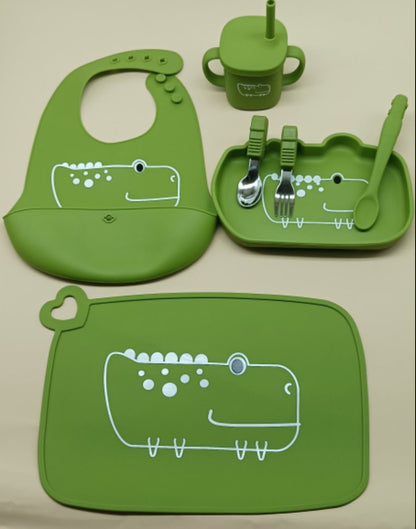 Silicone 7 piece dinner set for babies