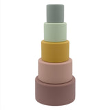 Sackable Nesting Round Blocks in BPA free food grade silicone