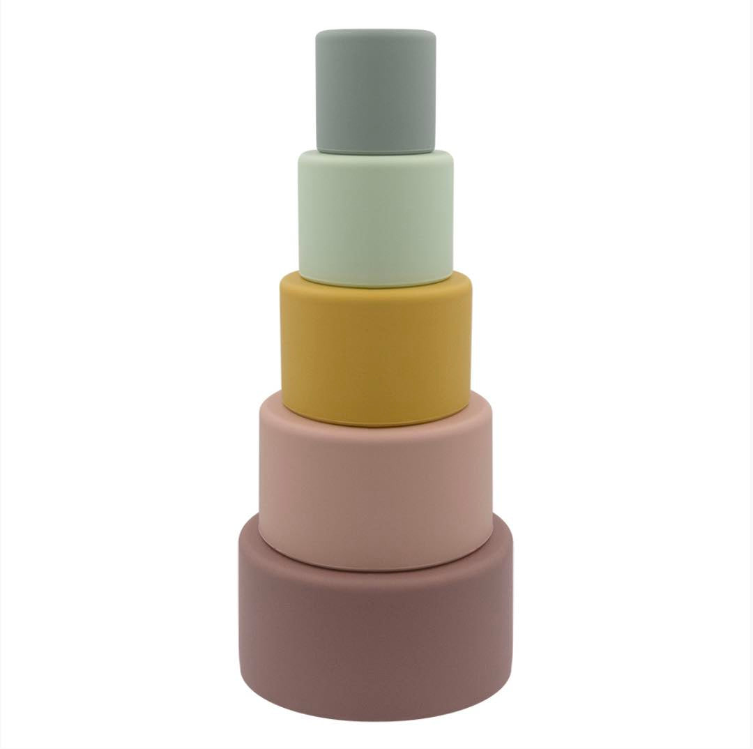 Sackable Nesting Round Blocks in BPA free food grade silicone