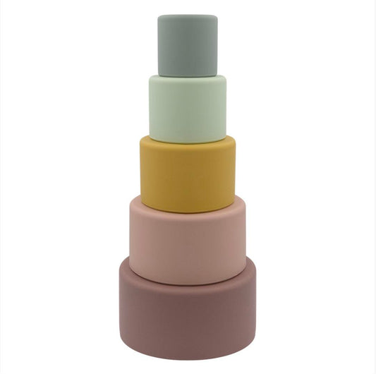 Sackable Nesting Round Blocks in BPA free food grade silicone