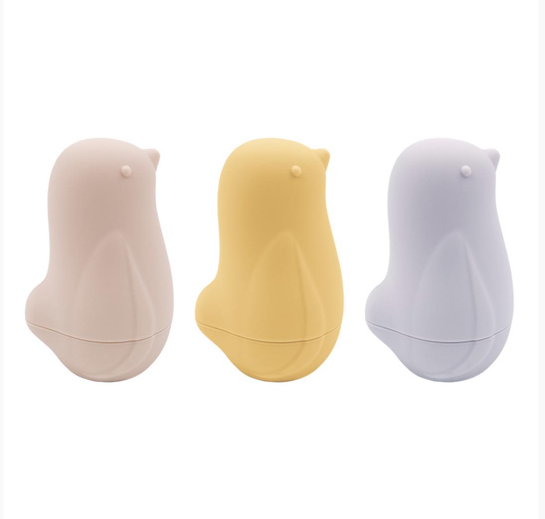 Bath Time Set of 3 BPA Free silicone birds.