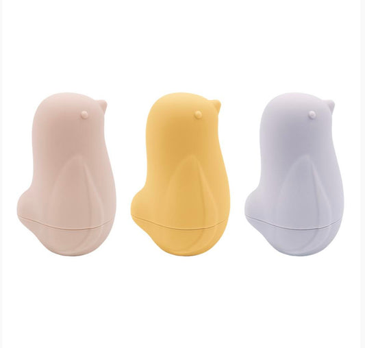 Bath Time Set of 3 BPA Free silicone birds.